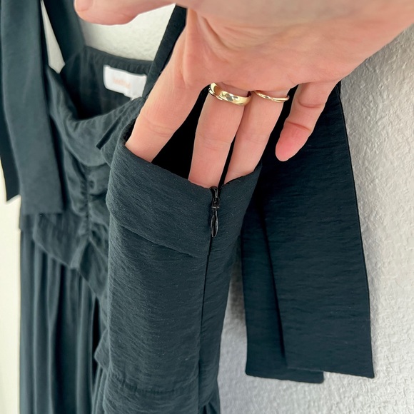 SEE BY CHLOE black bow tie midi dress / size M-L - Picture 5 of 9